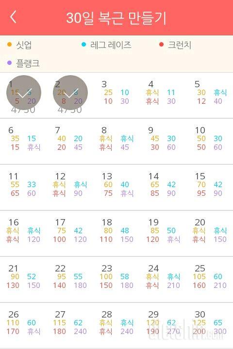 30일 복근 만들기 32일차 성공!