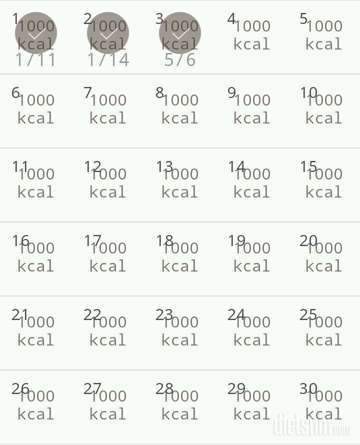 30일 1,000kcal 식단 3일차 성공!