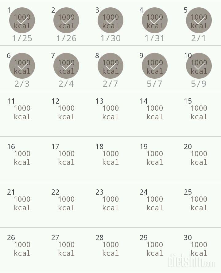 30일 1,000kcal 식단 10일차 성공!