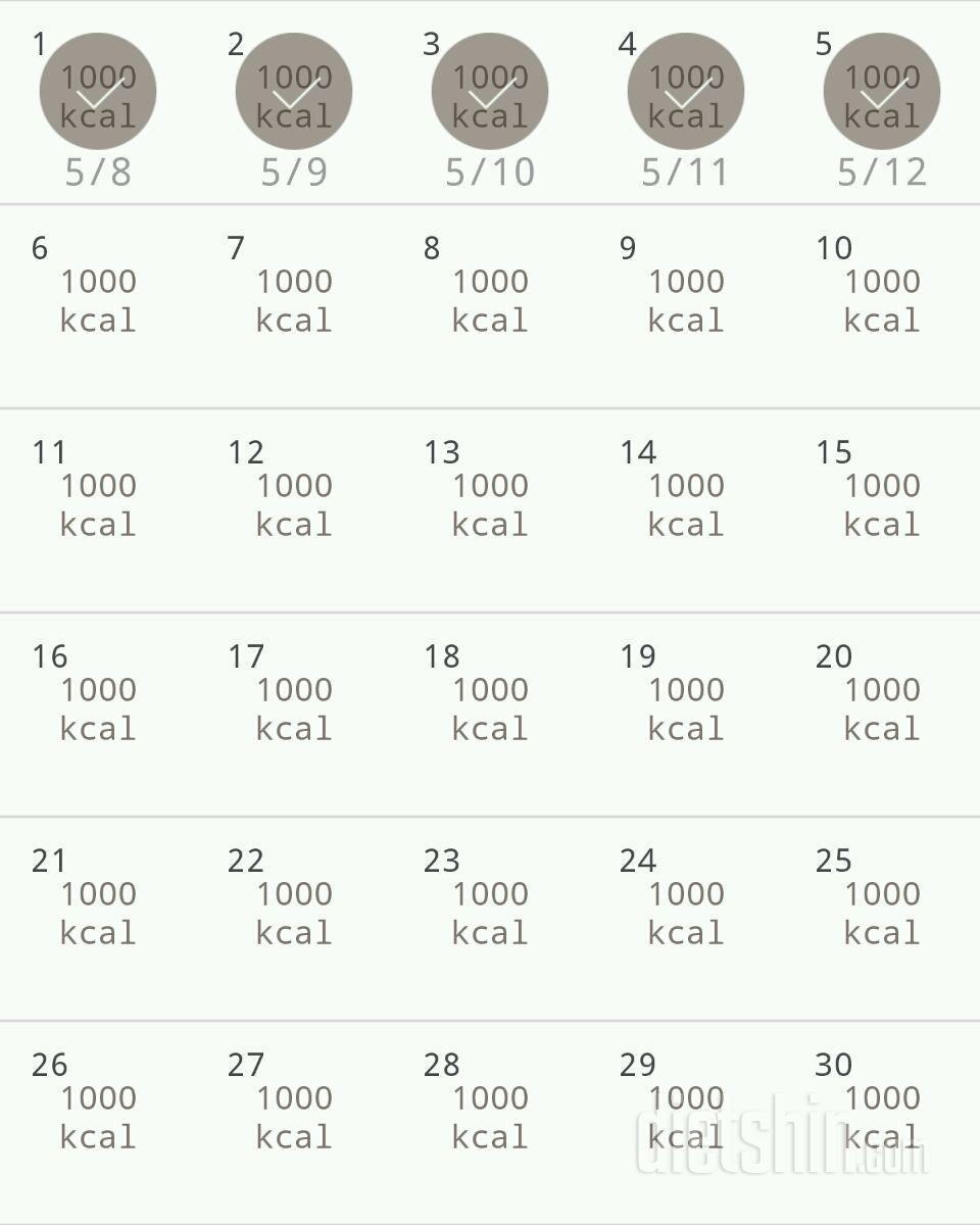 30일 1,000kcal 식단 35일차 성공!