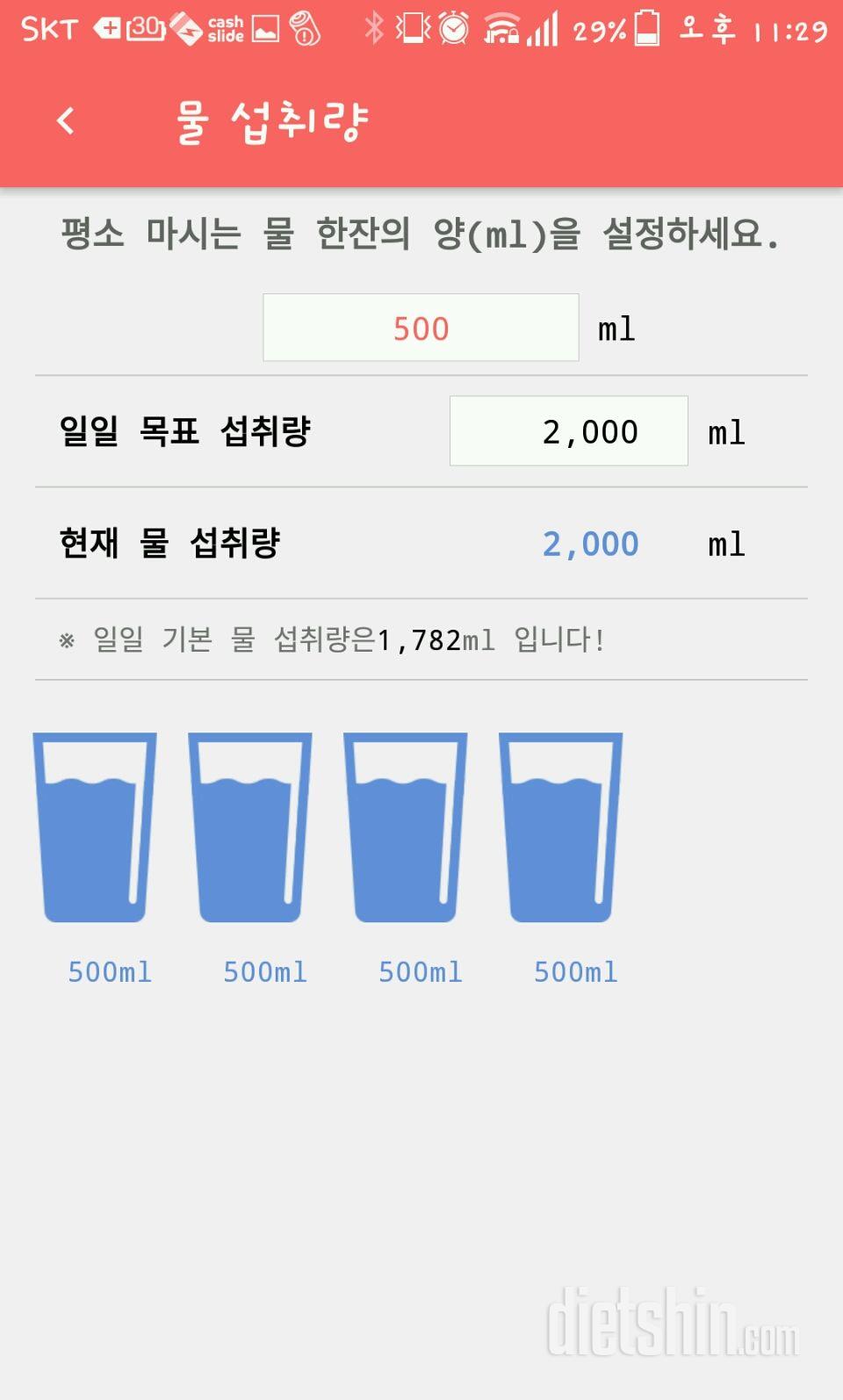 30일 하루 2L 물마시기 3일차 성공!