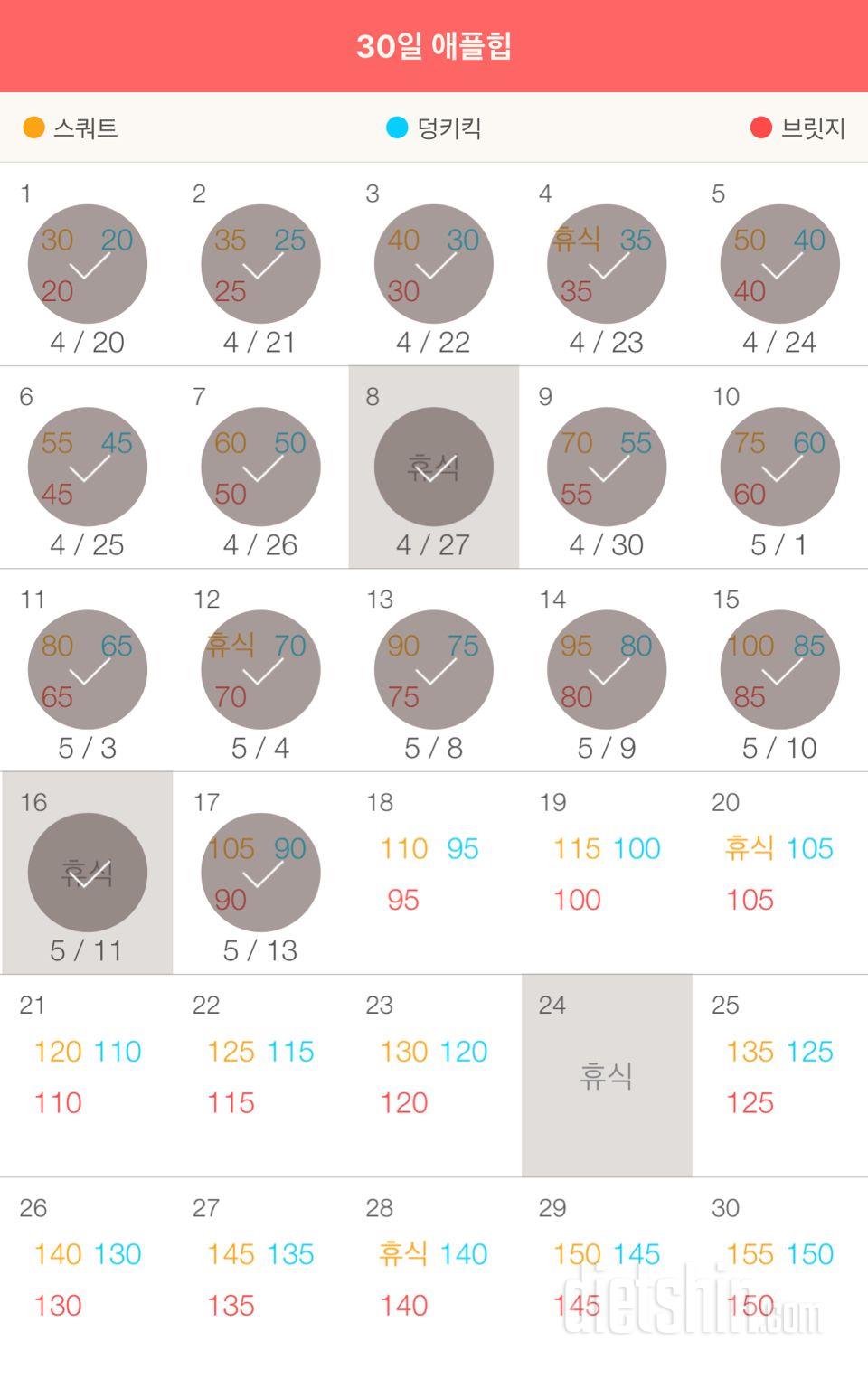 30일 애플힙 17일차 성공!