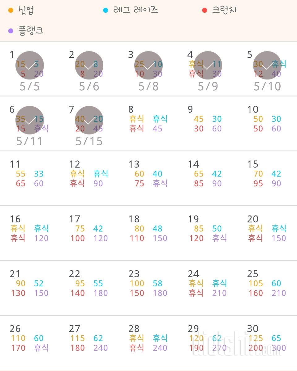 30일 복근 만들기 37일차 성공!