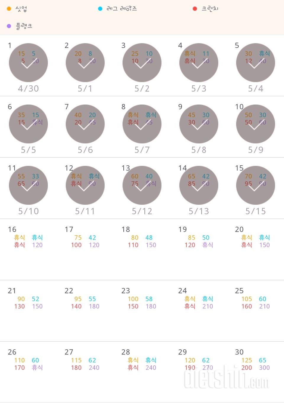 30일 복근 만들기 45일차 성공!