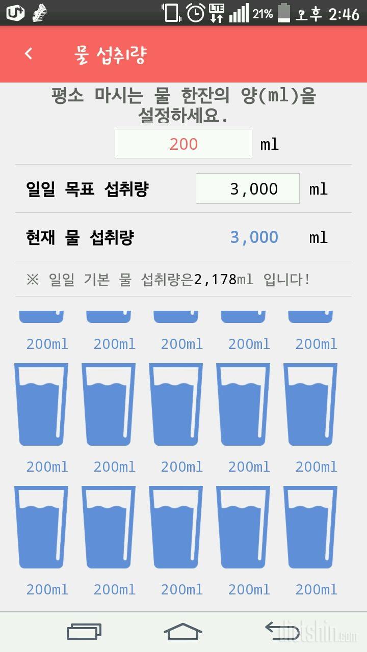 30일 하루 2L 물마시기 36일차 성공!