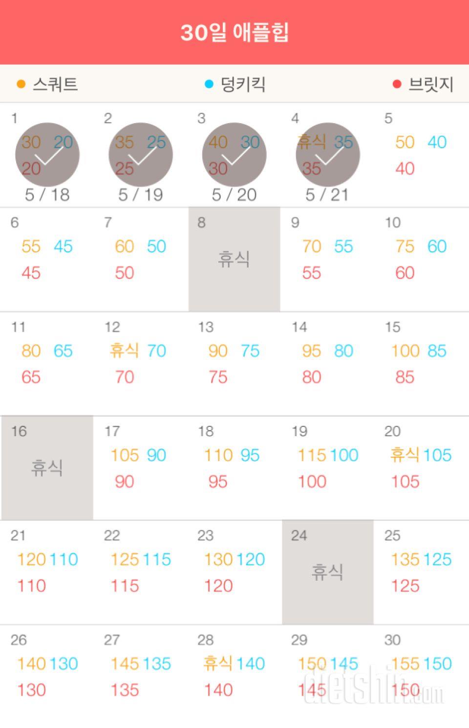 30일 애플힙 4일차 성공!