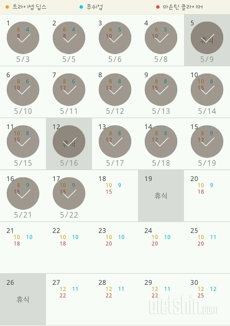 30일 슬림한 팔 17일차 성공!