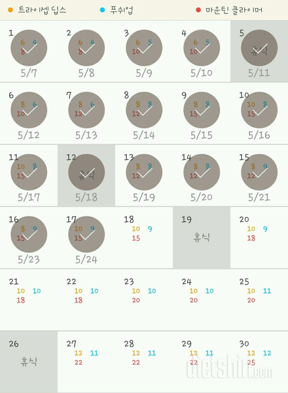 30일 슬림한 팔 17일차 성공!