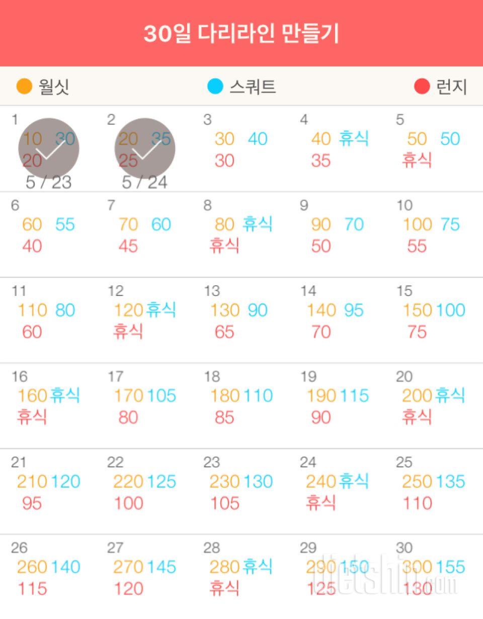 30일 다리라인 만들기 2일차 성공!