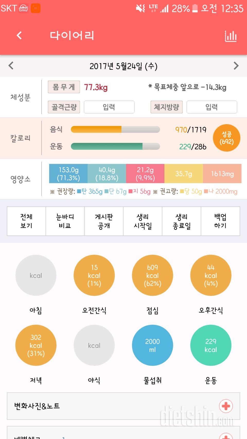 30일 밀가루 끊기 1일차 성공!