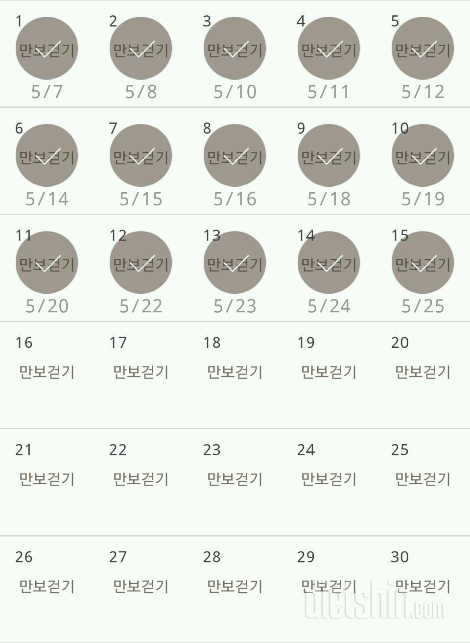 30일 만보 걷기 15일차 성공!