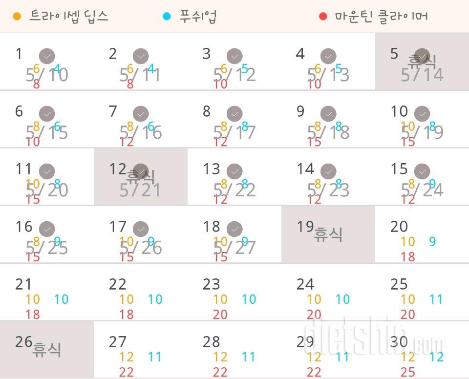 30일 슬림한 팔 18일차 성공!