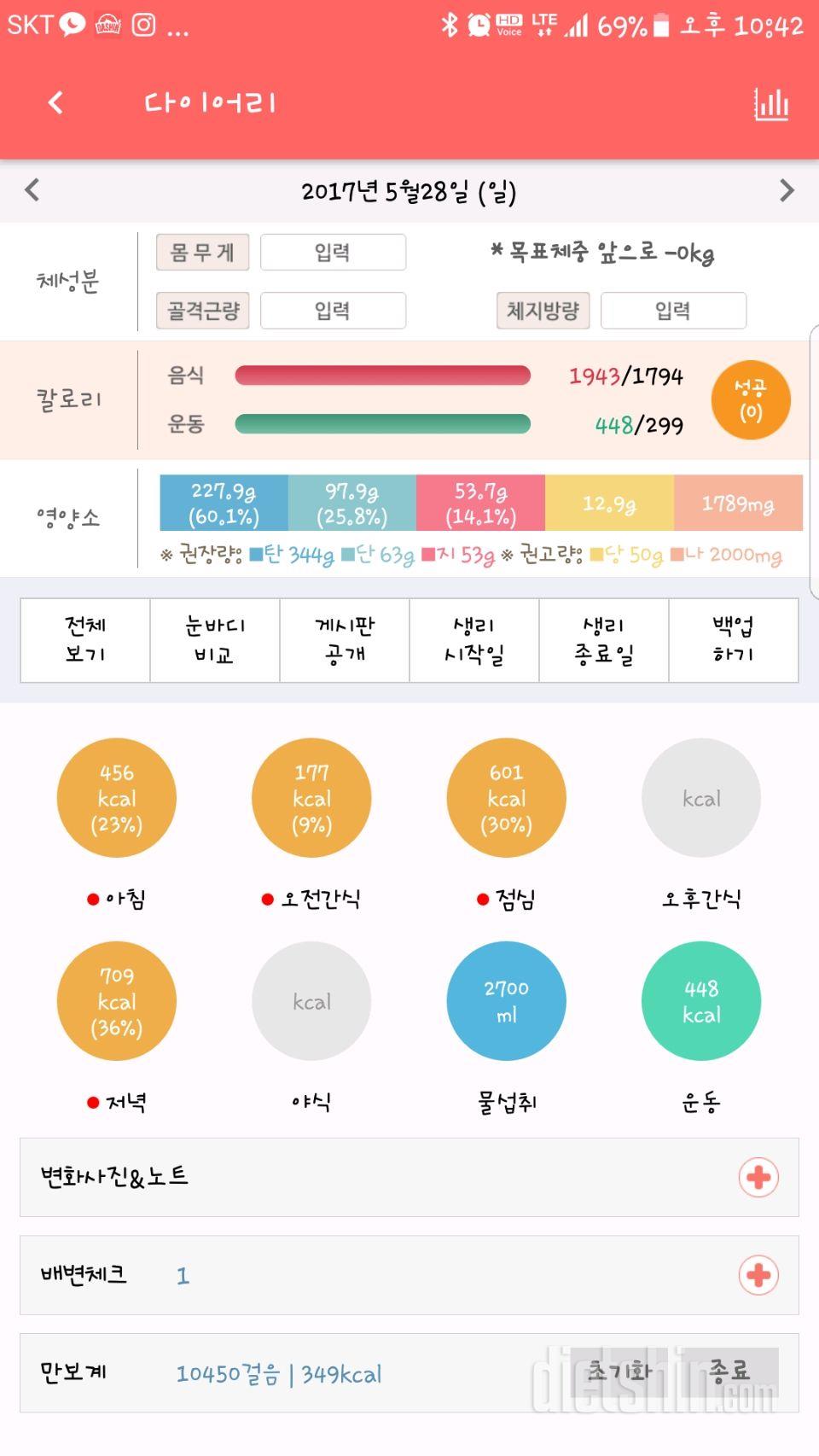 30일 하루 2L 물마시기 20일차 성공!