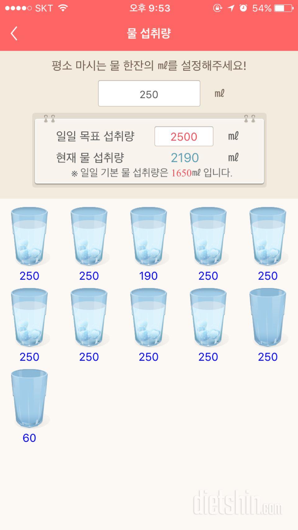 30일 하루 2L 물마시기 1일차 성공!