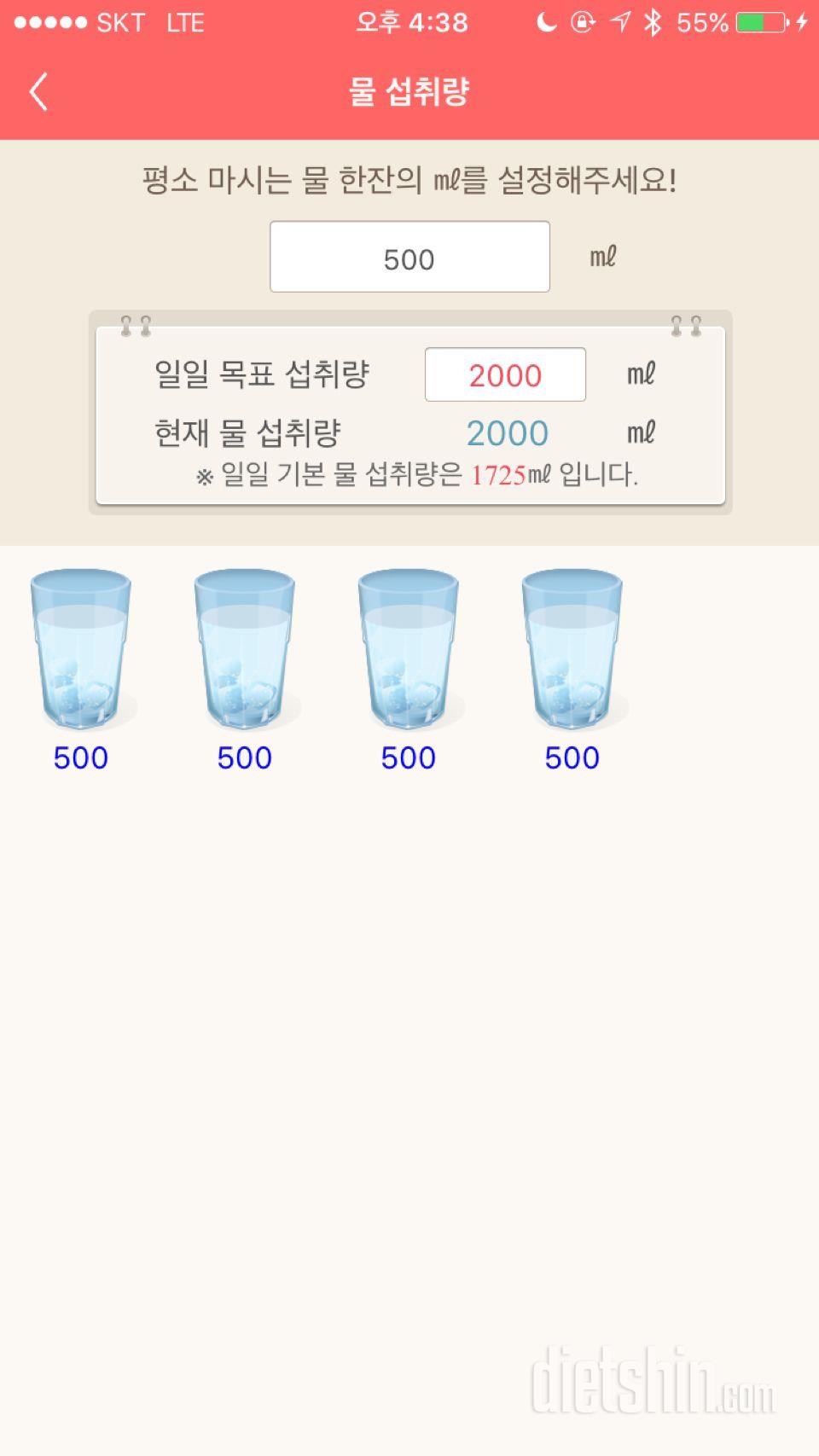 30일 하루 2L 물마시기 16일차 성공!