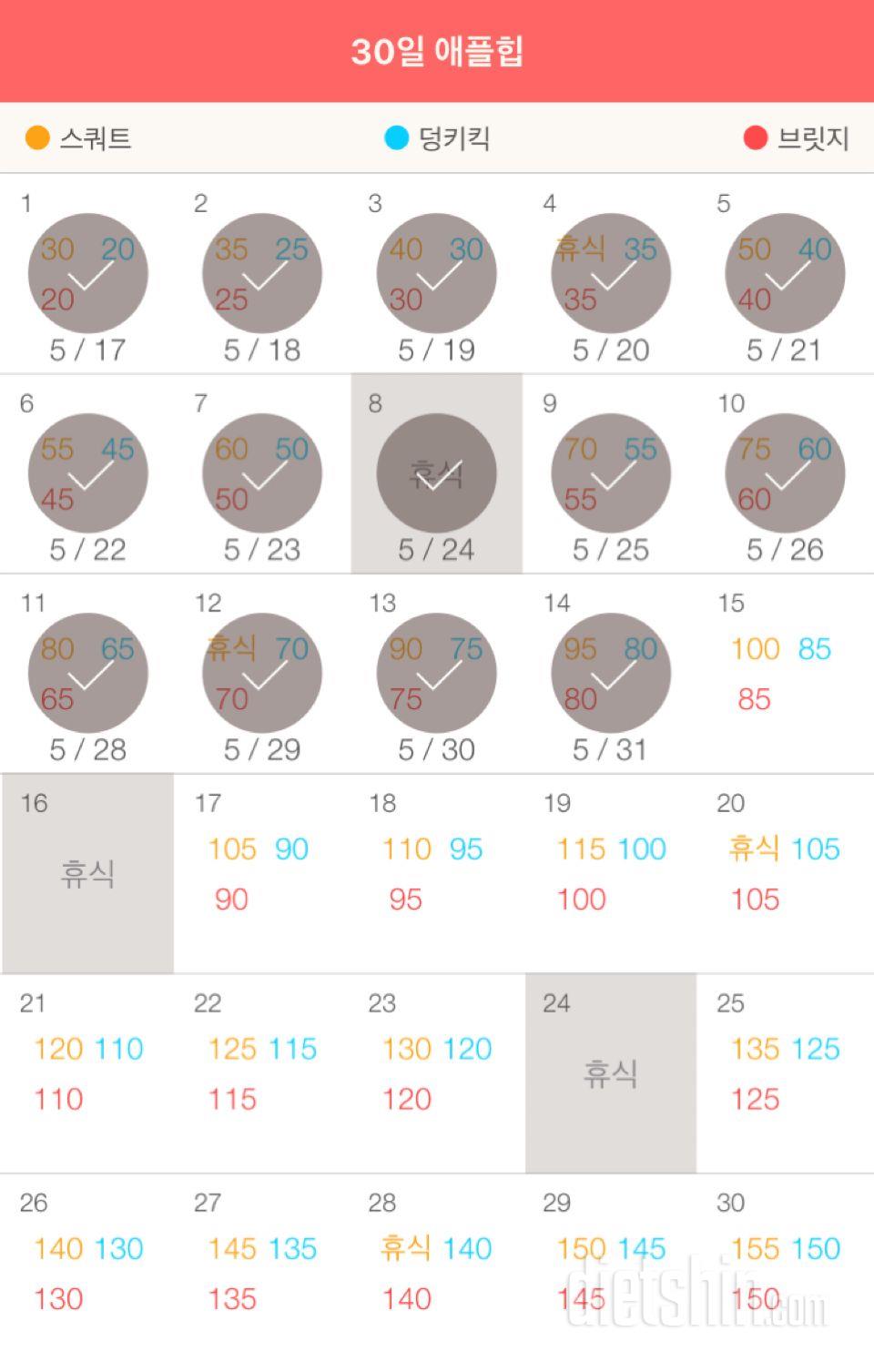 30일 애플힙 14일차 성공!