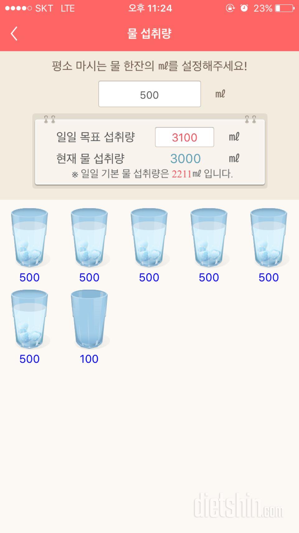 30일 하루 2L 물마시기 3일차 성공!