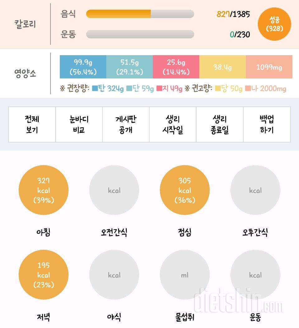 오늘먹을식단들영양소인데괜찮은가요?