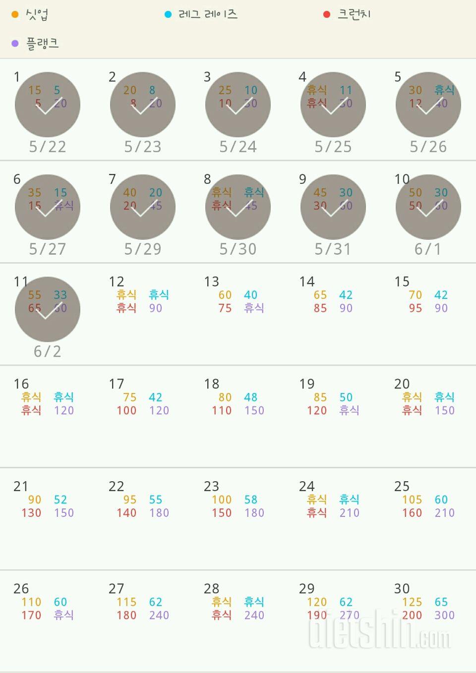 30일 복근 만들기 41일차 성공!