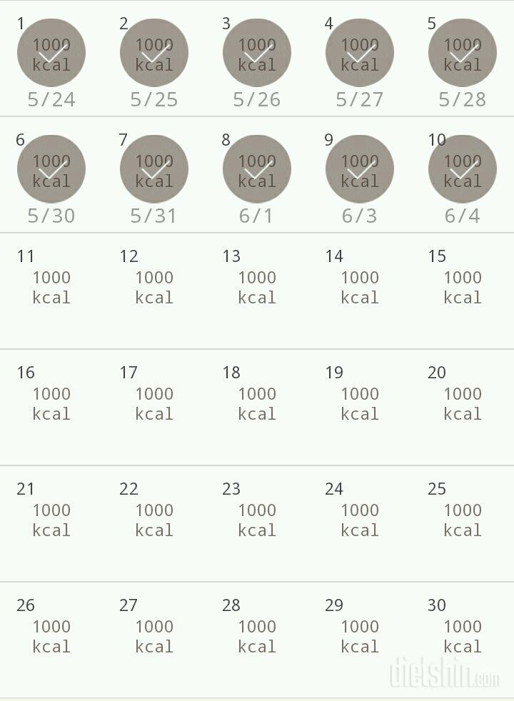 30일 1,000kcal 식단 10일차 성공!