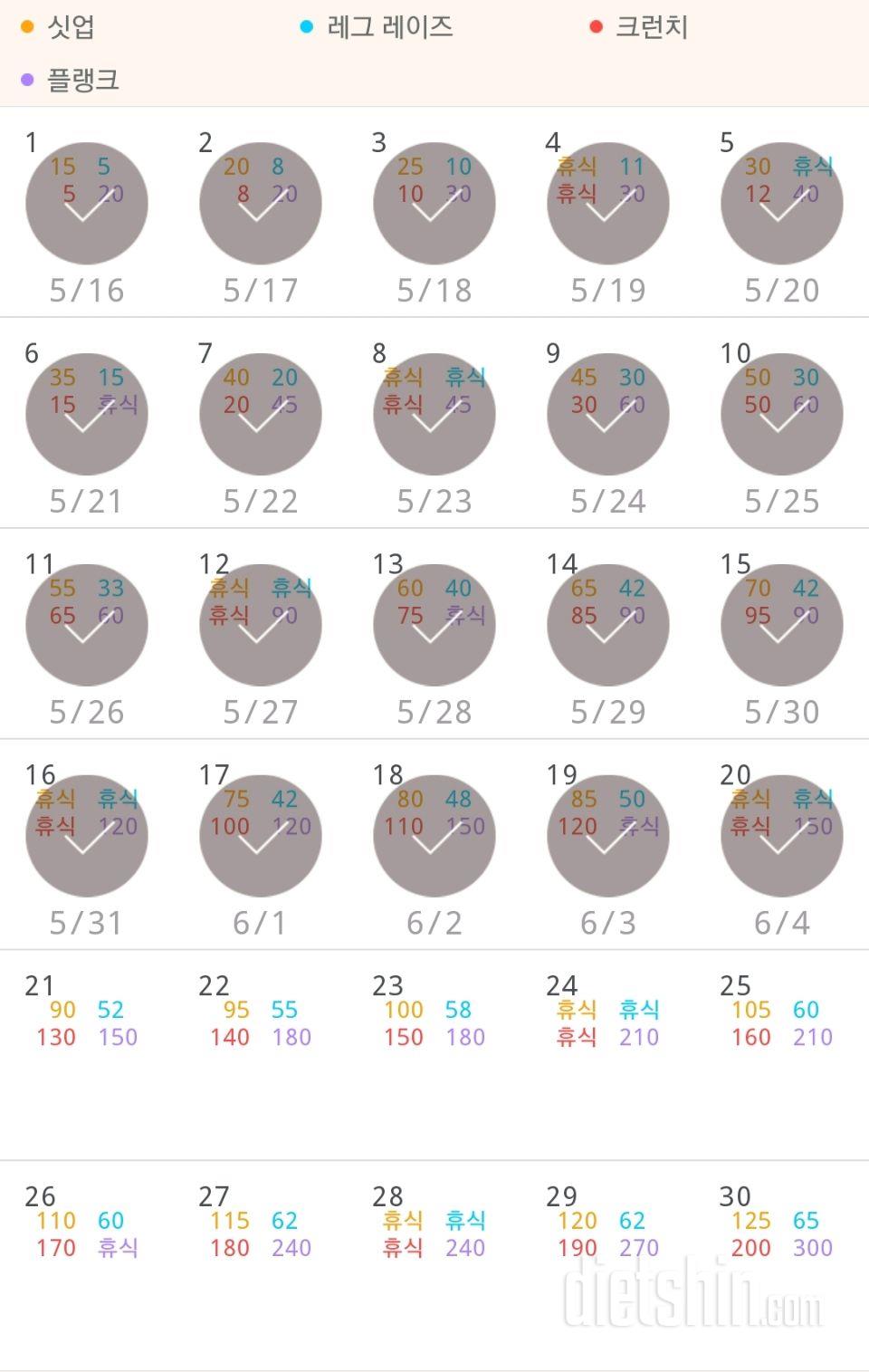 30일 복근 만들기 290일차 성공!