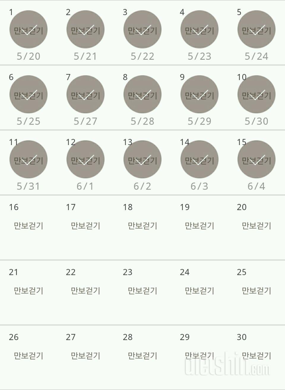 30일 만보 걷기 15일차 성공!