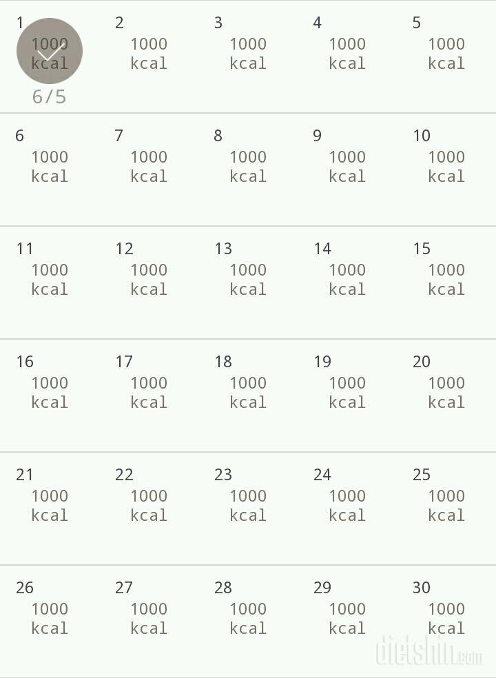 30일 1,000kcal 식단 1일차 성공!