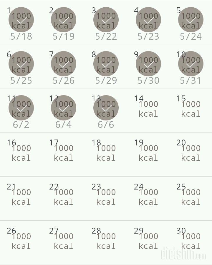 30일 1,000kcal 식단 43일차 성공!