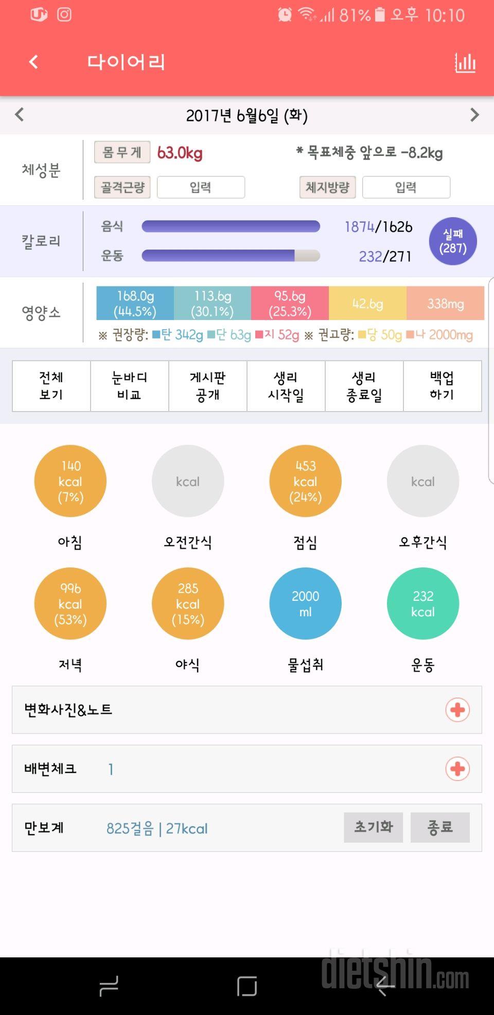 30일 하루 2L 물마시기 95일차 성공!