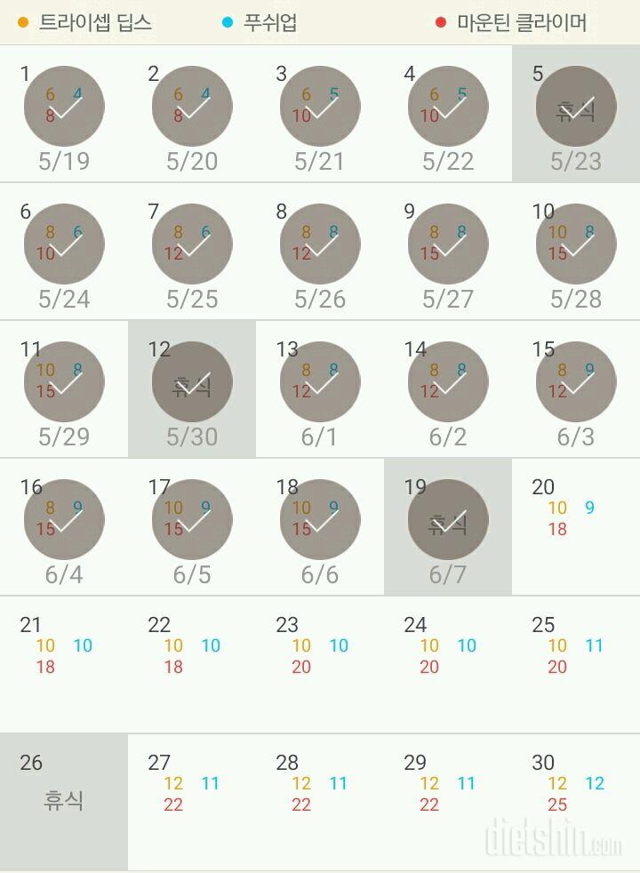 30일 슬림한 팔 109일차 성공!