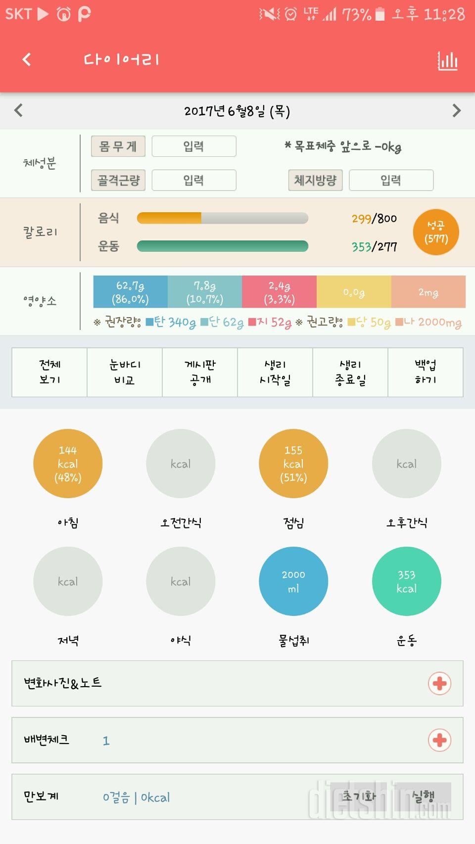 30일 밀가루 끊기 14일차 성공!