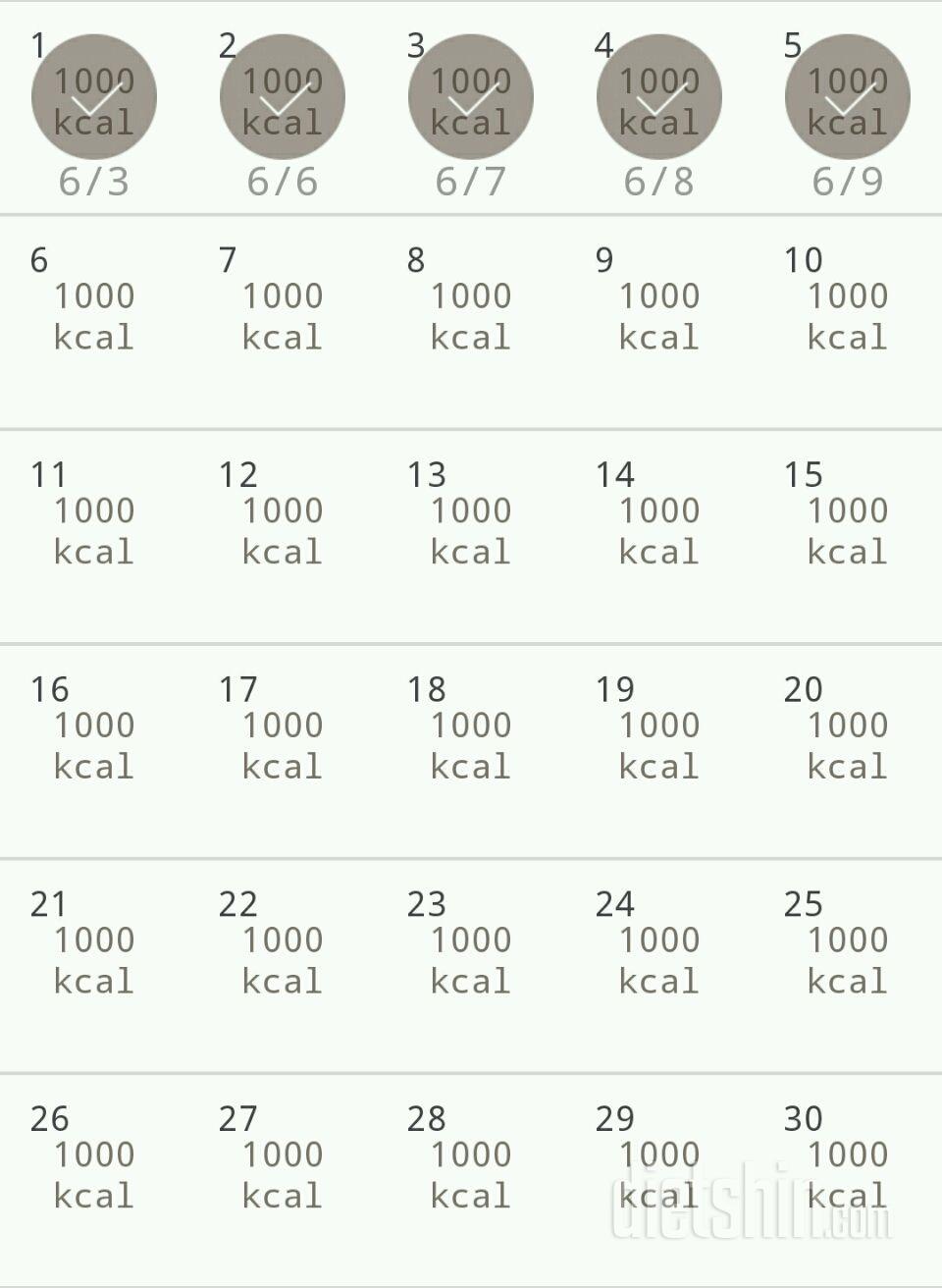 30일 1,000kcal 식단 5일차 성공!