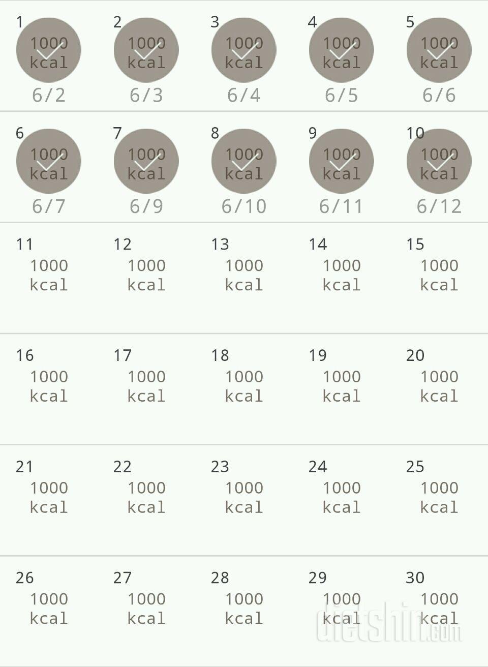 30일 1,000kcal 식단 10일차 성공!