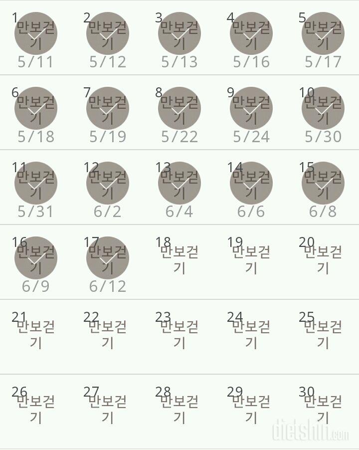 30일 만보 걷기 17일차 성공!