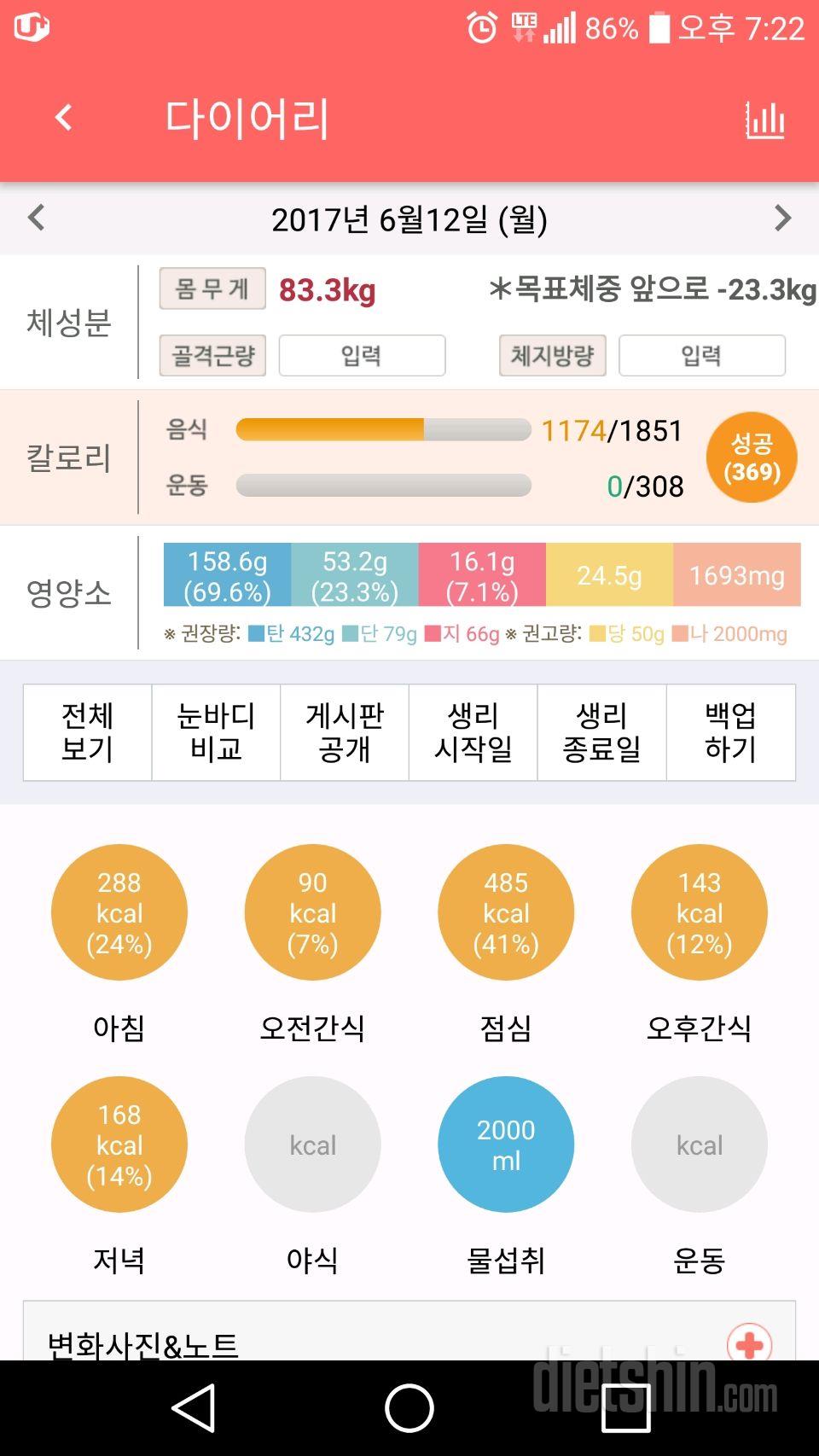 30일 당줄이기 15일차 성공!