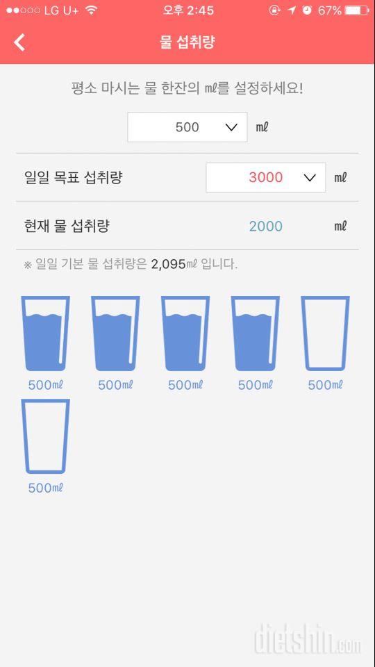 30일 하루 2L 물마시기 17일차 성공!