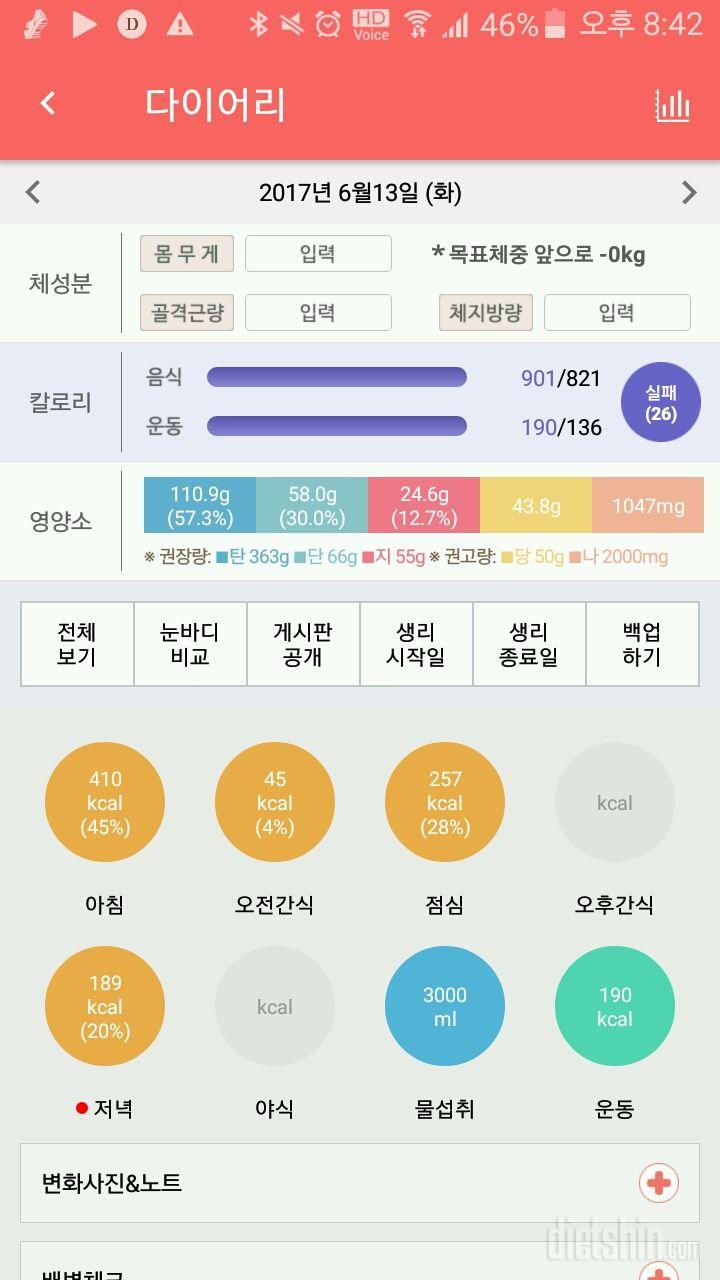 30일 밀가루 끊기 6일차 성공!