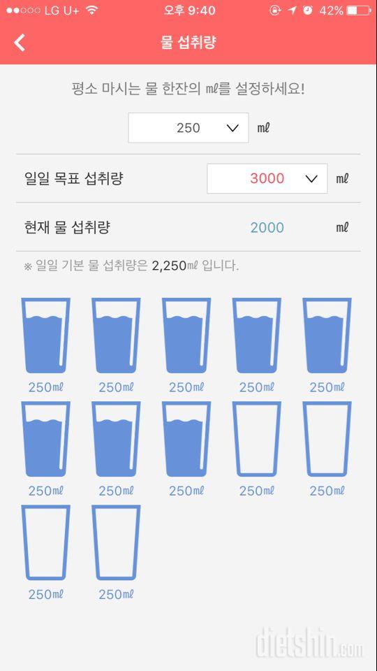 30일 하루 2L 물마시기 11일차 성공!