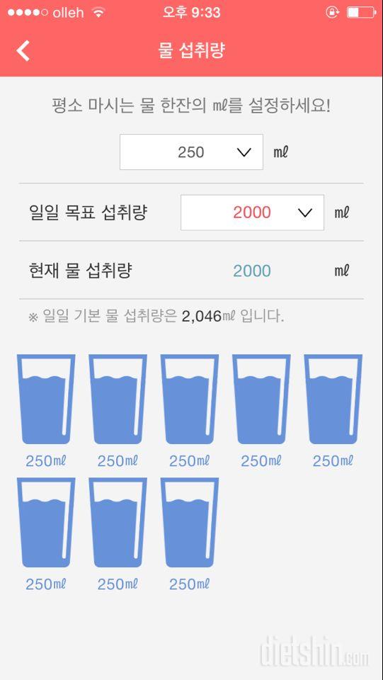 30일 하루 2L 물마시기 3일차 성공!