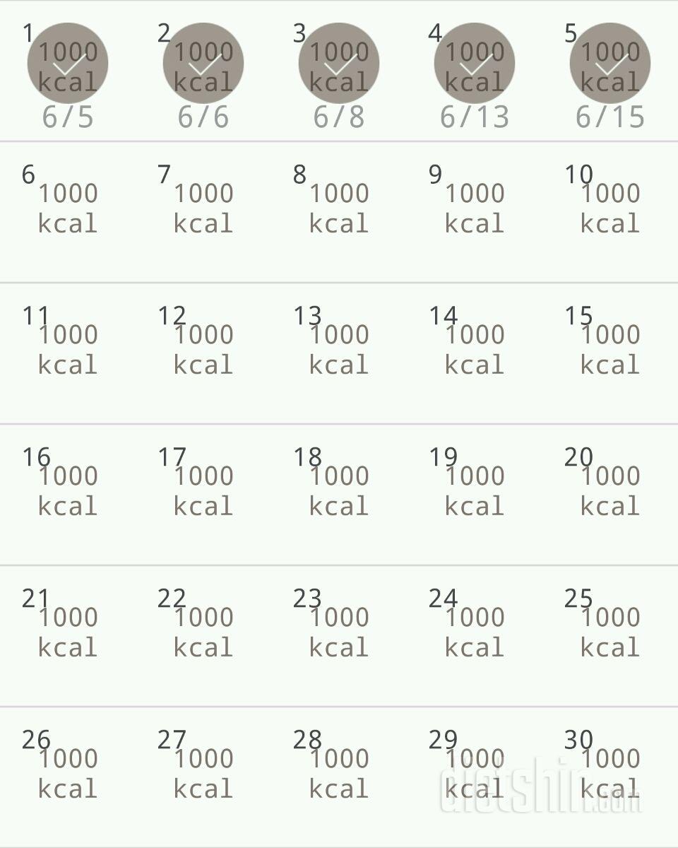 30일 1,000kcal 식단 5일차 성공!