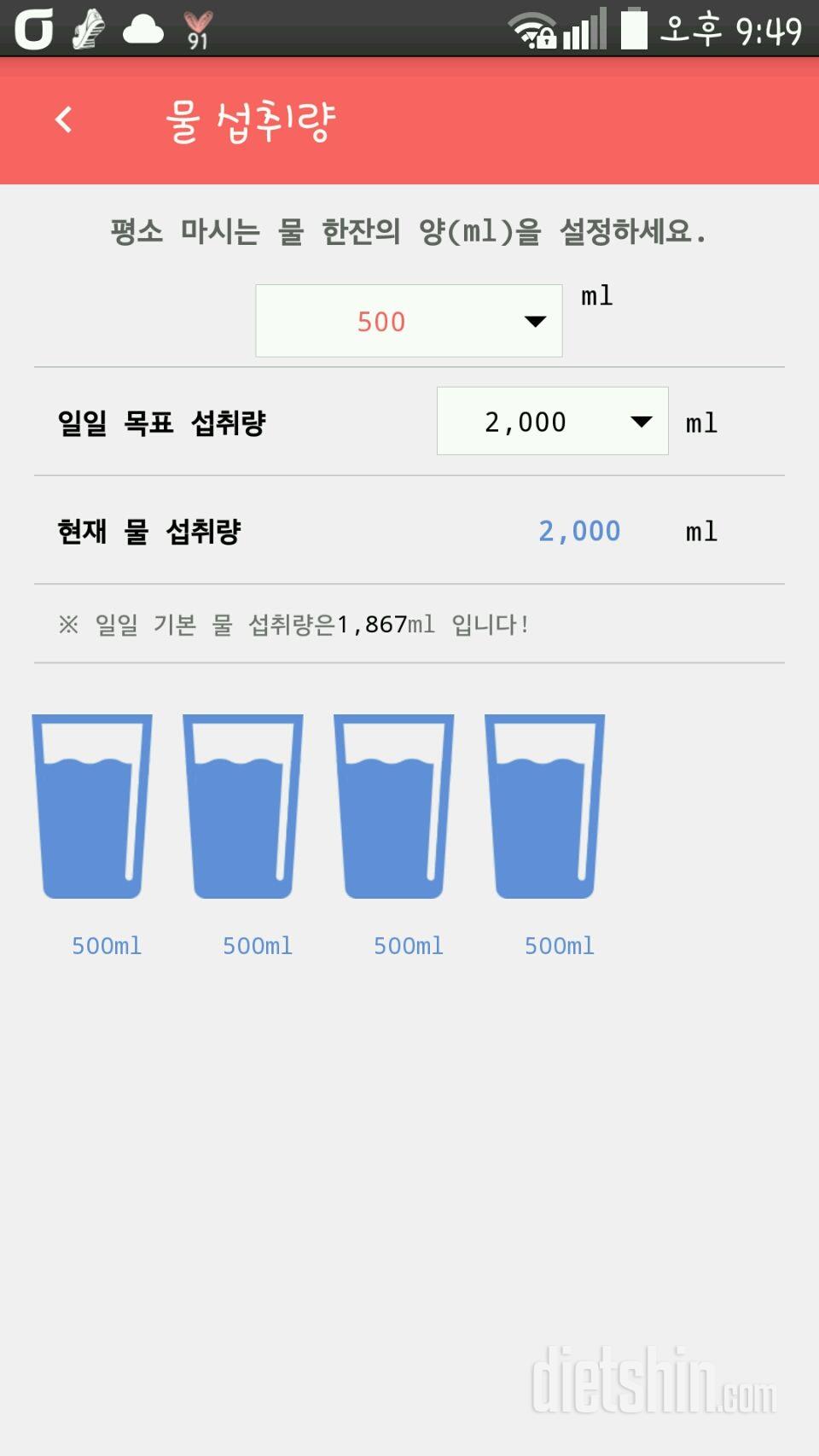 30일 하루 2L 물마시기 13일차 성공!