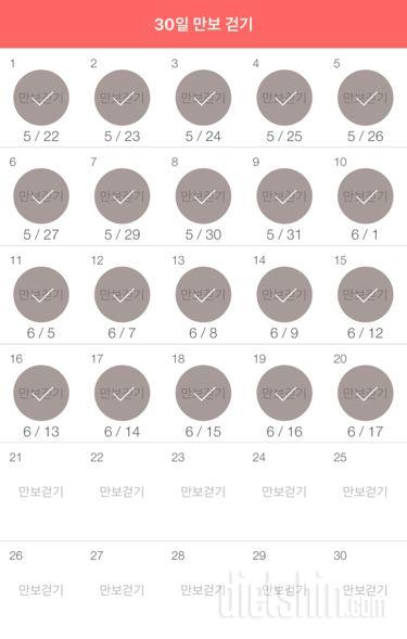 30일 만보 걷기 20일차 성공!