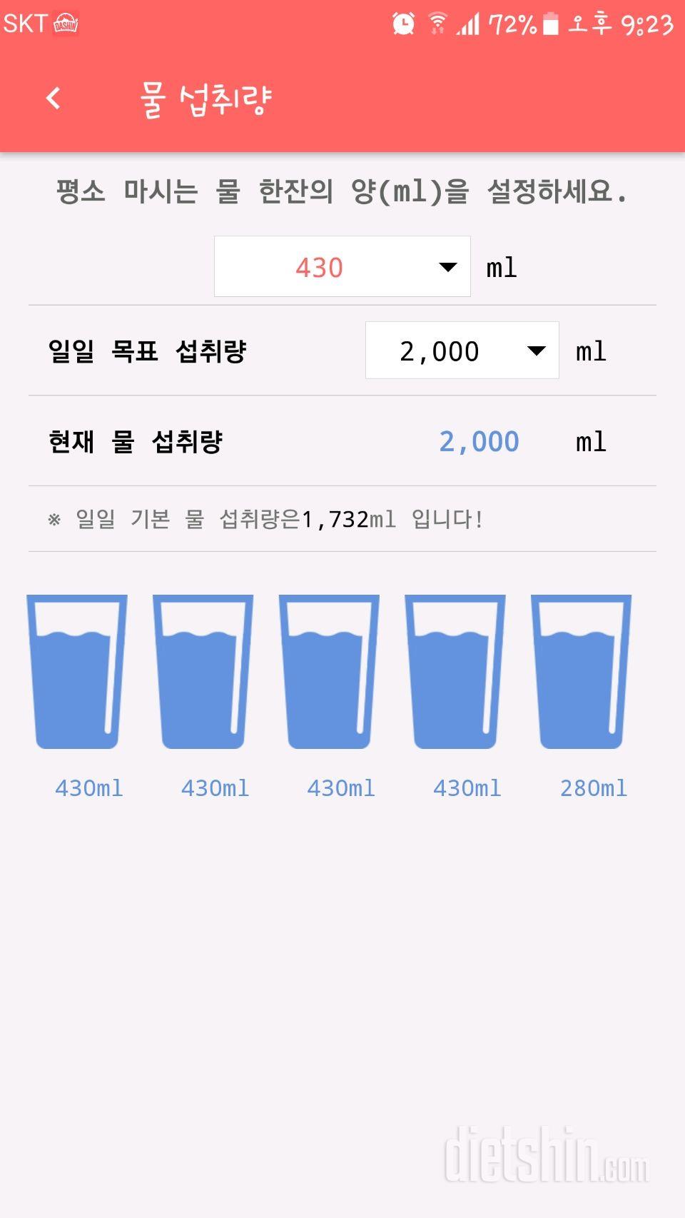 30일 하루 2L 물마시기 32일차 성공!