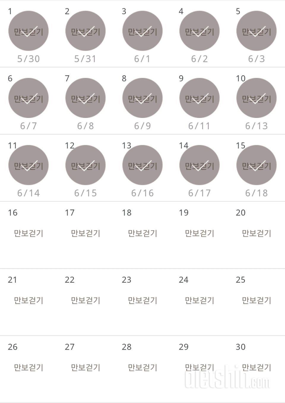 30일 만보 걷기 15일차 성공!