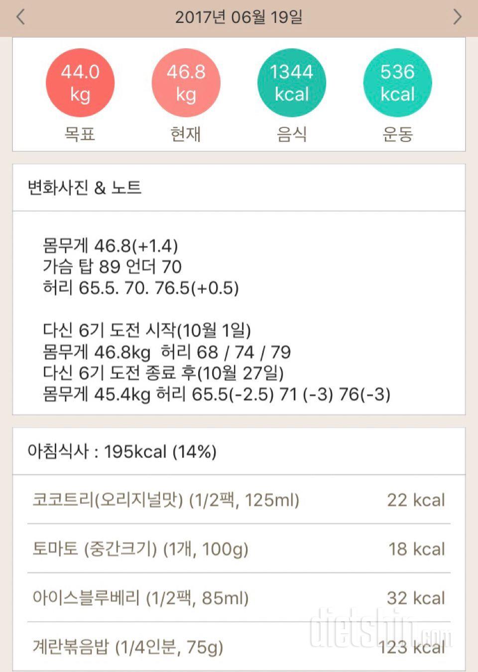 [다신 8기 필수미션 19일(월) 완료] 식단+개인 운동