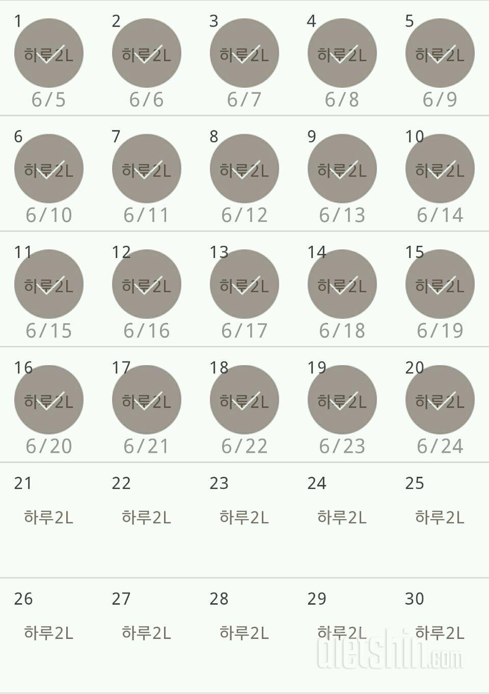 30일 하루 2L 물마시기 80일차 성공!