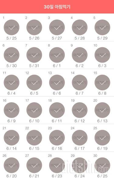 30일 아침먹기 30일차 성공!