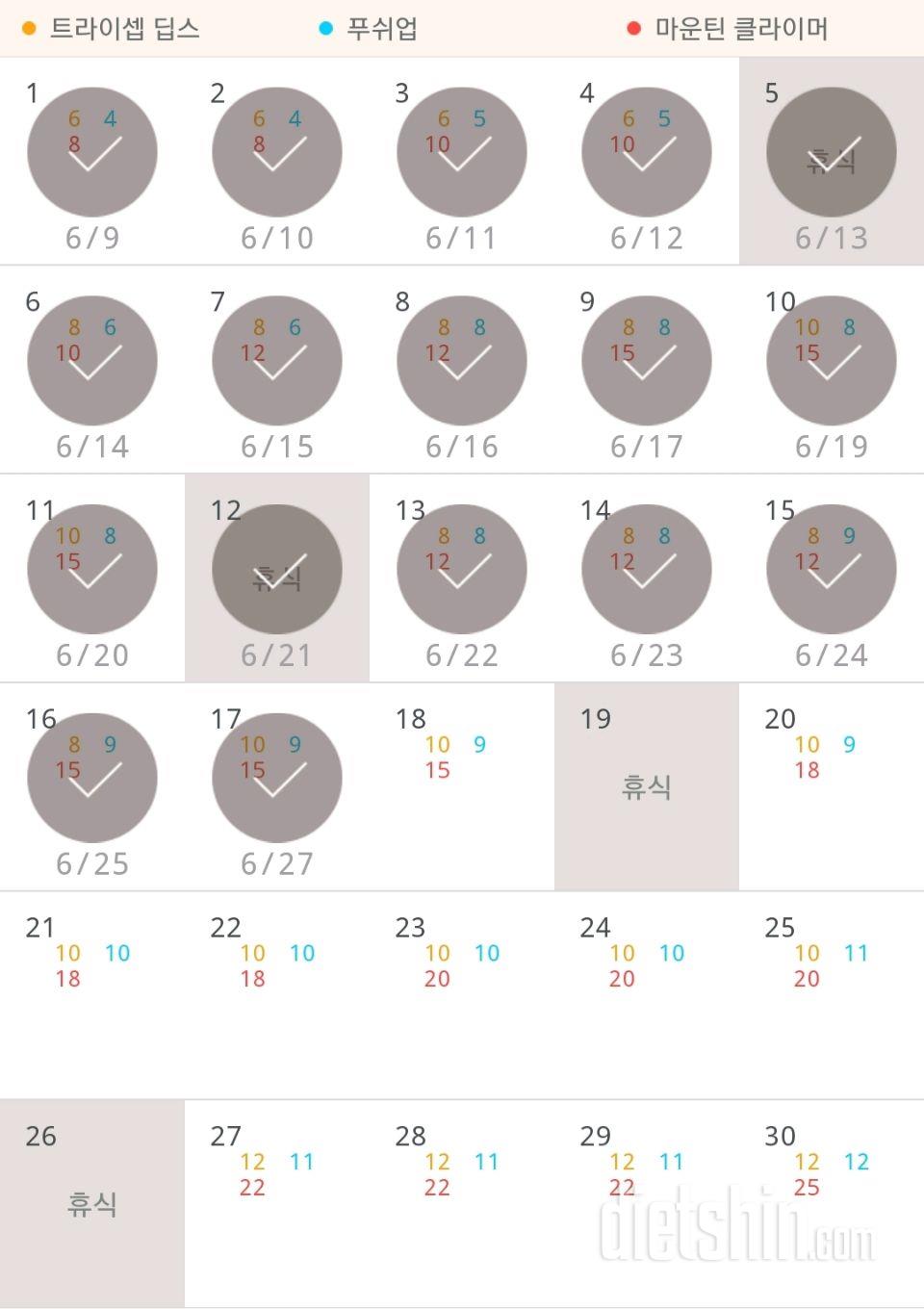 30일 슬림한 팔 17일차 성공!