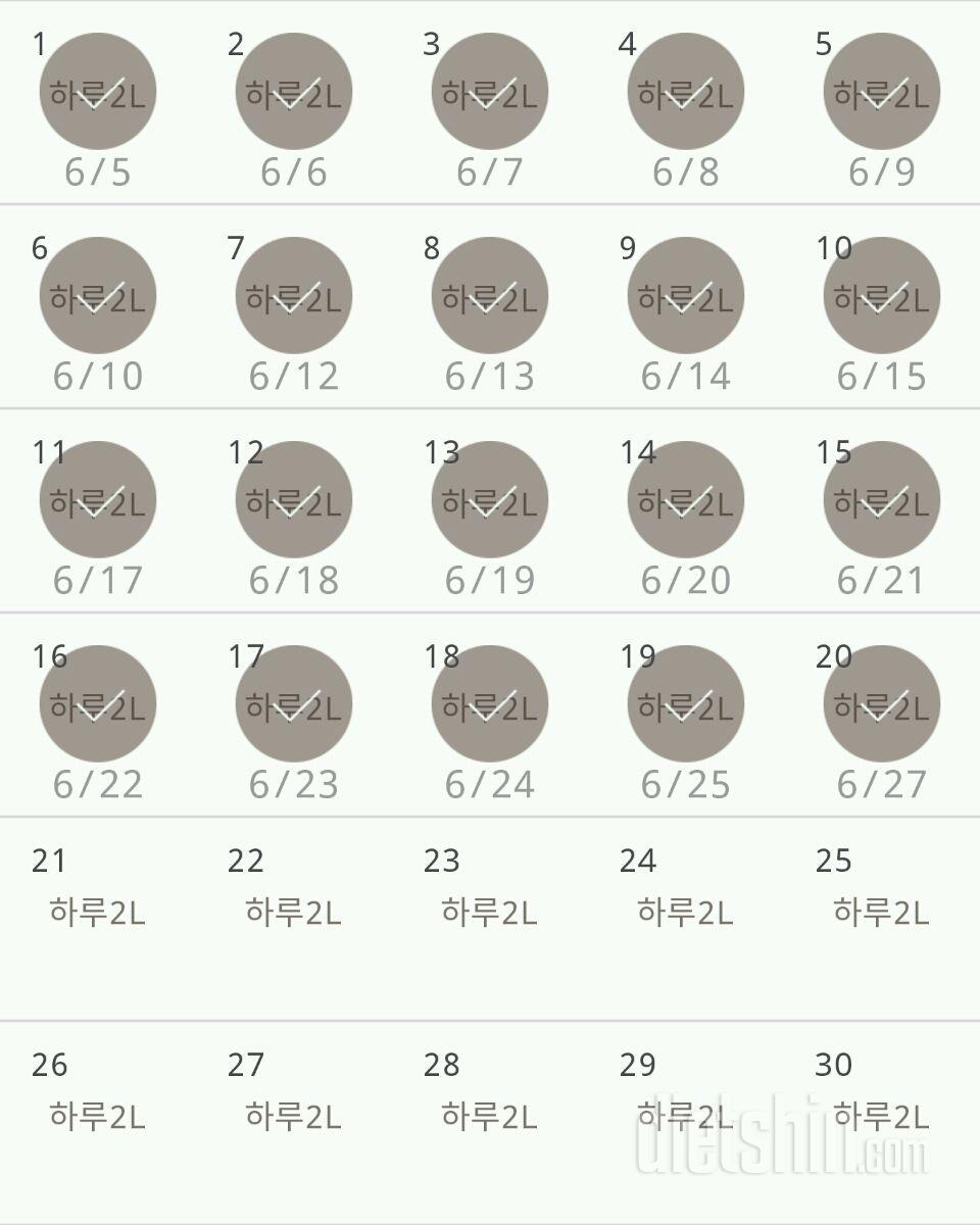 30일 하루 2L 물마시기 110일차 성공!