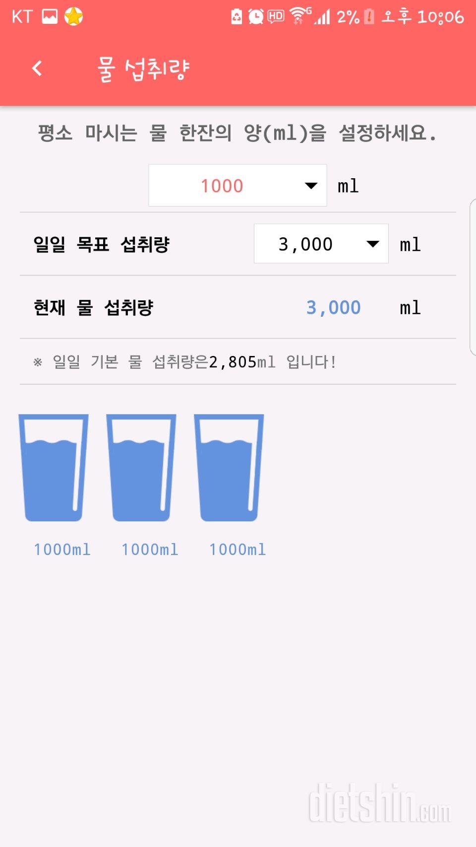 30일 하루 2L 물마시기 2일차 성공!